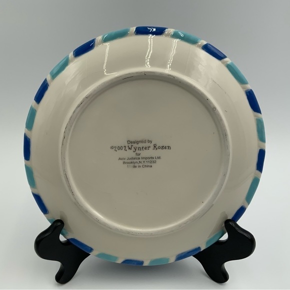 2002 Designed By Wynter Rosen For Aviv Judaica Imports NY Hanukkah Plate - Picture 2 of 5